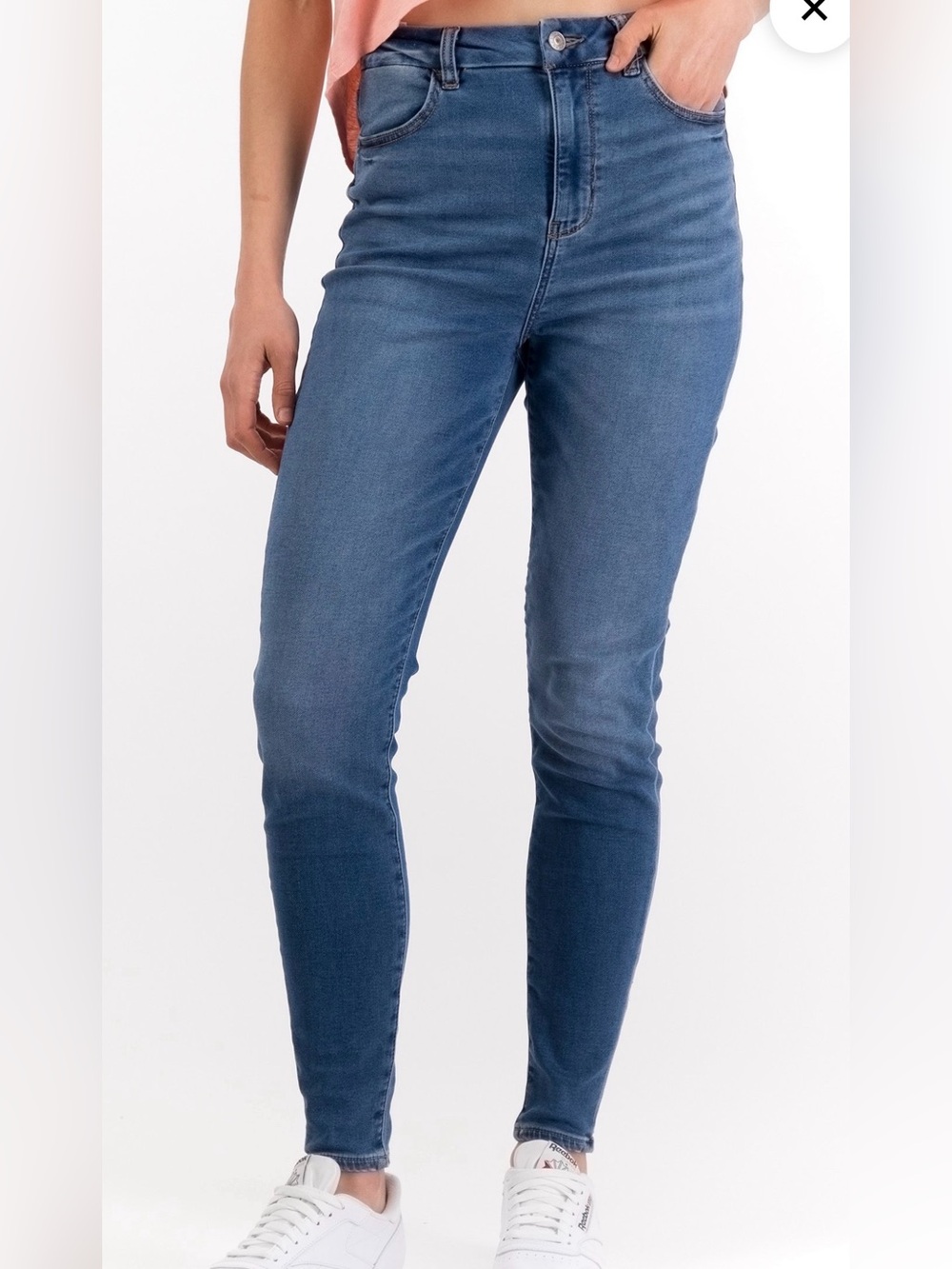 AE American Eagle Curvy Highest Rise Jeggings in Medium Blue - size 10 short